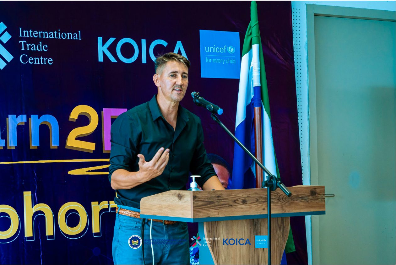 Speaker addressing the room in the Event Hall